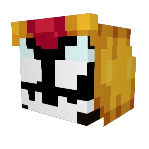 Buticas Minecraft avatar head, 3D render