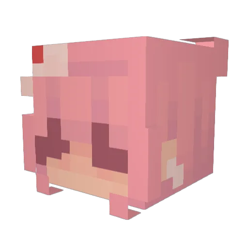 Butt0nns Minecraft avatar head, 3D render