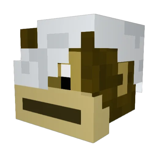 Butt4brains Minecraft avatar head, 3D render