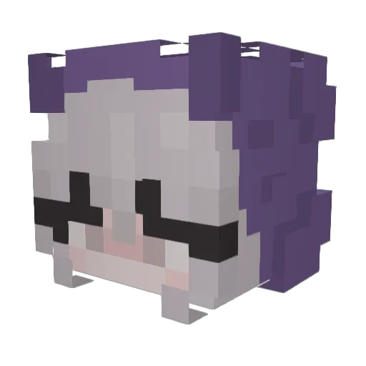 ButtCrqck Minecraft avatar head, 3D render