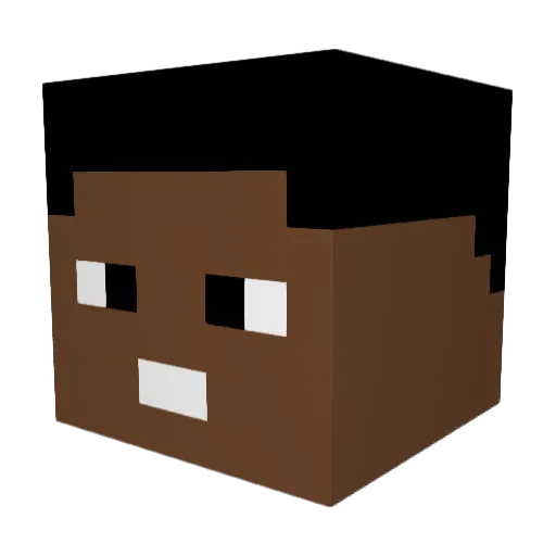 ButtSkin_Pro Minecraft avatar head, 3D render