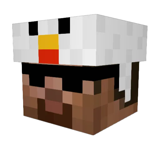 ButtTwinkie Minecraft avatar head, 3D render