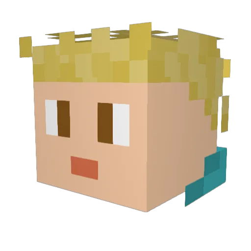 ButterByte Minecraft avatar head, 3D render