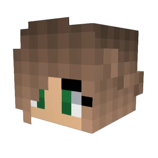 ButterFlyJ Minecraft avatar head, 3D render