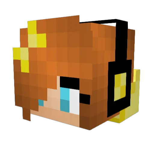 ButterGirl Minecraft avatar head, 3D render