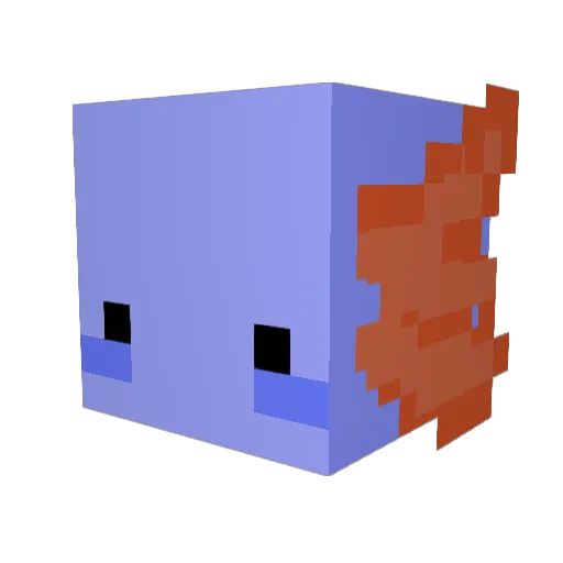 Butteraxolotl Minecraft avatar head, 3D render