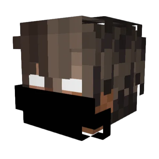 Butterbrodik Minecraft avatar head, 3D render