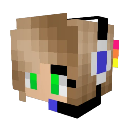 Butterfly02 Minecraft avatar head, 3D render