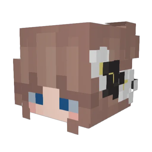 Butterfly26_ Minecraft avatar head, 3D render