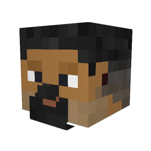 ButterflyFu Minecraft avatar head, 3D render