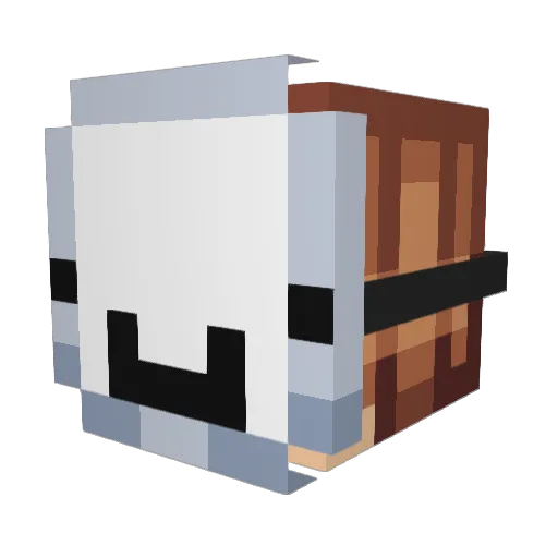 ButterflyRoll Minecraft avatar head, 3D render