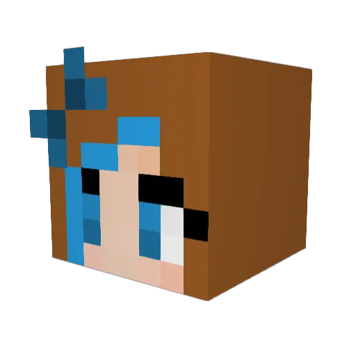 ButterflyTiff Minecraft avatar head, 3D render