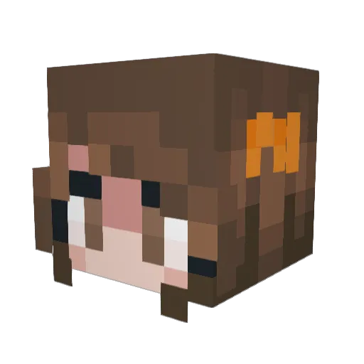 Butterpaws Minecraft avatar head, 3D render