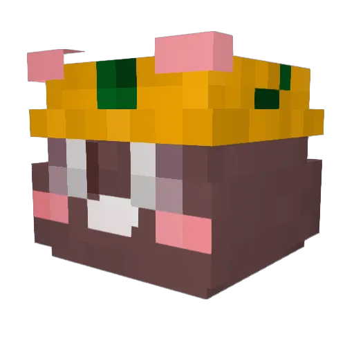 Butterpg Minecraft avatar head, 3D render