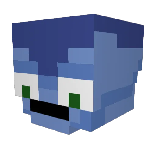 Buttersamuri Minecraft avatar head, 3D render