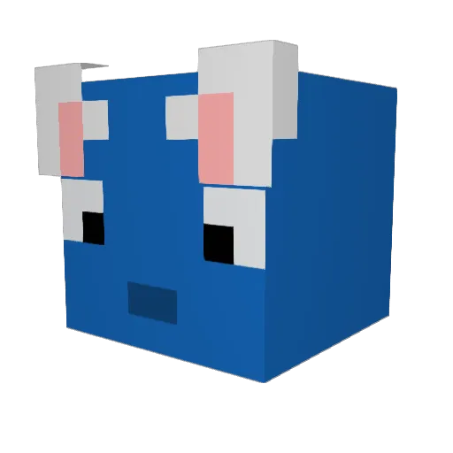 Buttin Minecraft avatar head, 3D render