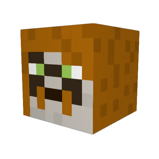 ButtlerBender Minecraft avatar head, 3D render