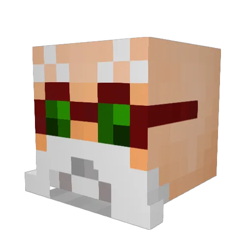 Buttmad Minecraft avatar head, 3D render