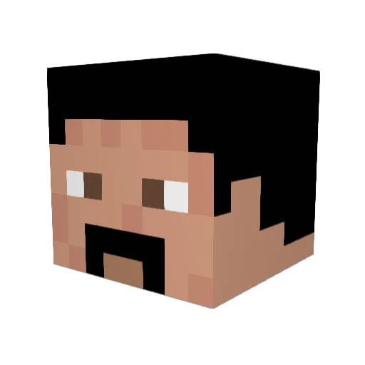 ButtonRACER Minecraft avatar head, 3D render