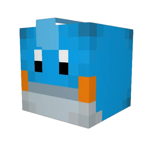 Button_push Minecraft avatar head, 3D render