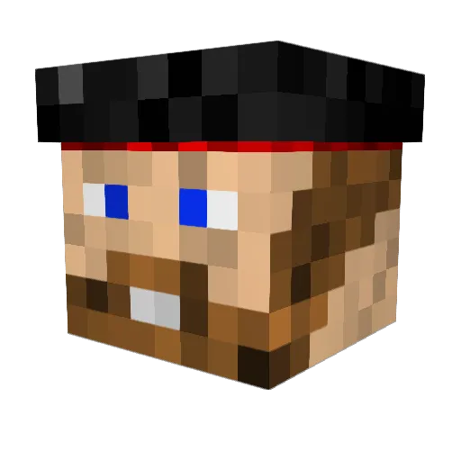 Buttonnose Minecraft avatar head, 3D render