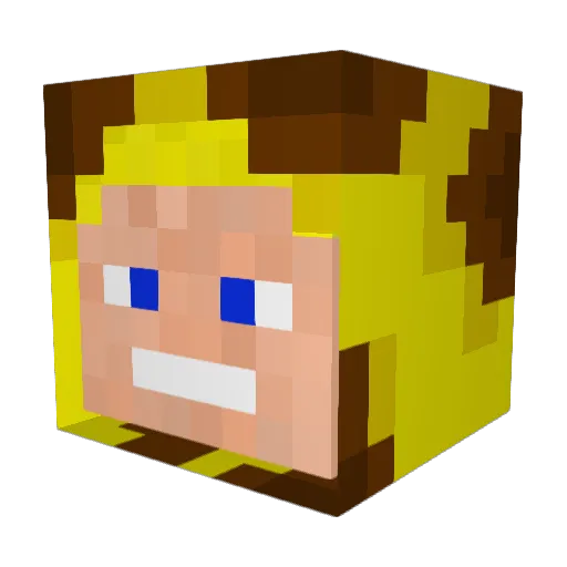 Buttonzzz Minecraft avatar head, 3D render