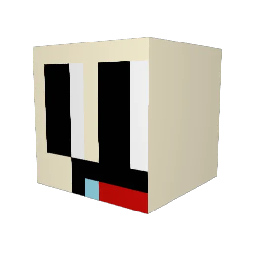 Buttrz Minecraft avatar head, 3D render