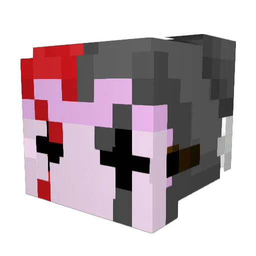 Buttsnake69 Minecraft avatar head, 3D render