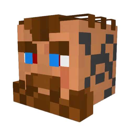 Buttthrown Minecraft avatar head, 3D render