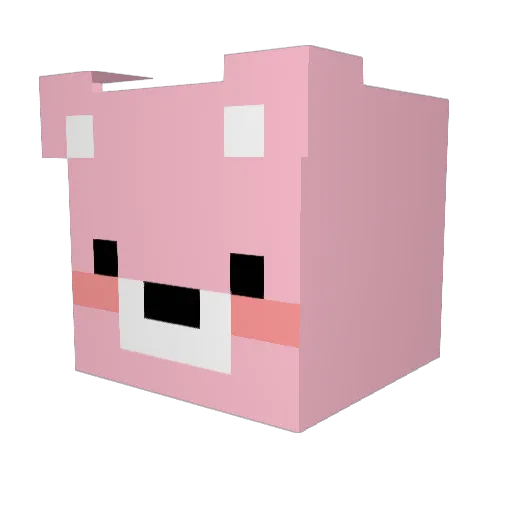 Buttty Minecraft avatar head, 3D render