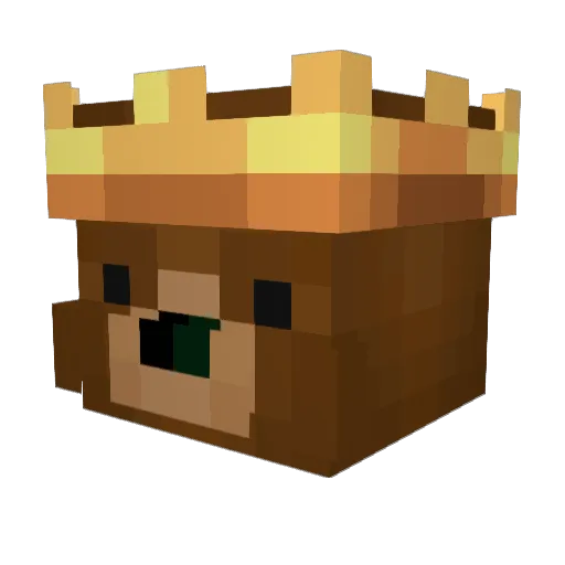 Buttybear Minecraft avatar head, 3D render
