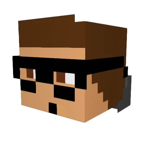 Buuchoo Minecraft avatar head, 3D render