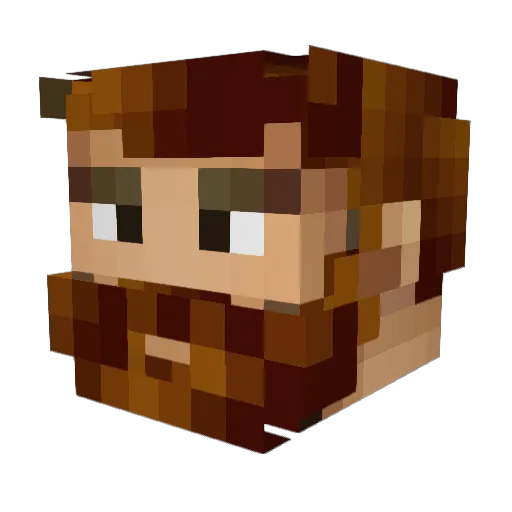 Buwalda Minecraft avatar head, 3D render