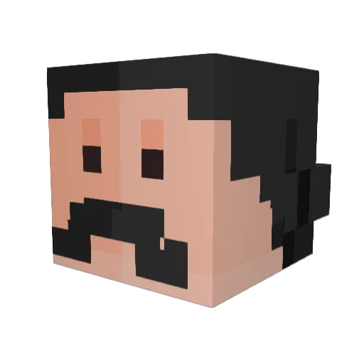 Buxel Minecraft avatar head, 3D render
