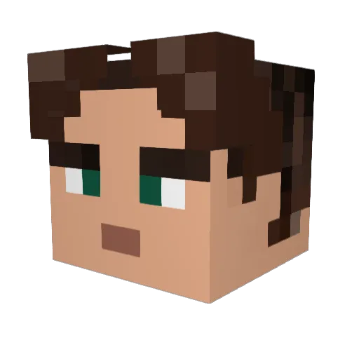 Buzbot Minecraft avatar head, 3D render