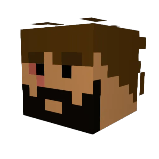 Buzno Minecraft avatar head, 3D render