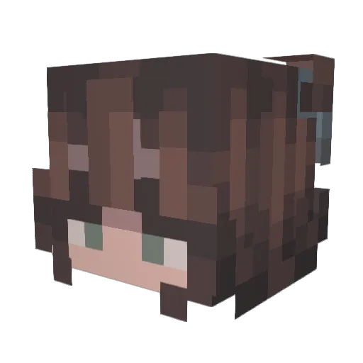 BuzyIzzy Minecraft avatar head, 3D render