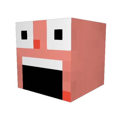 BuzzCharge Minecraft avatar head, 3D render