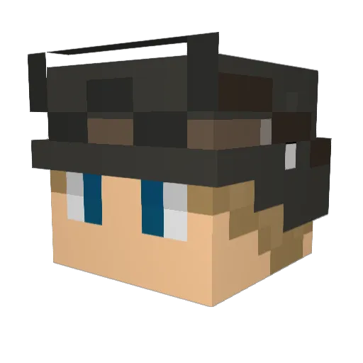 BuzzHead99 Minecraft avatar head, 3D render