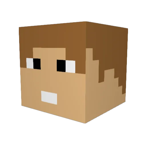 BuzzT Minecraft avatar head, 3D render