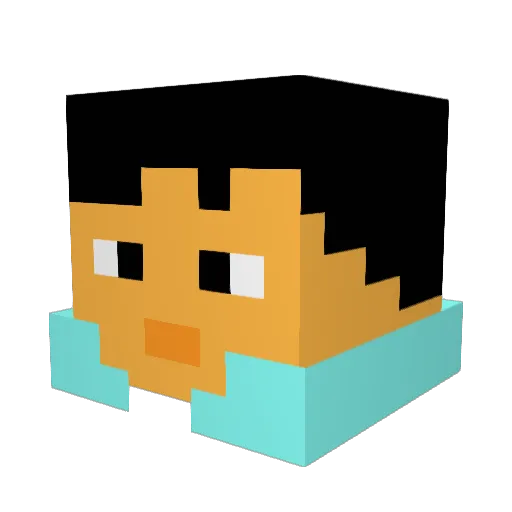 Buzz_Lin Minecraft avatar head, 3D render