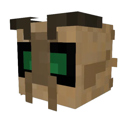 Buzzwhole Minecraft avatar head, 3D render