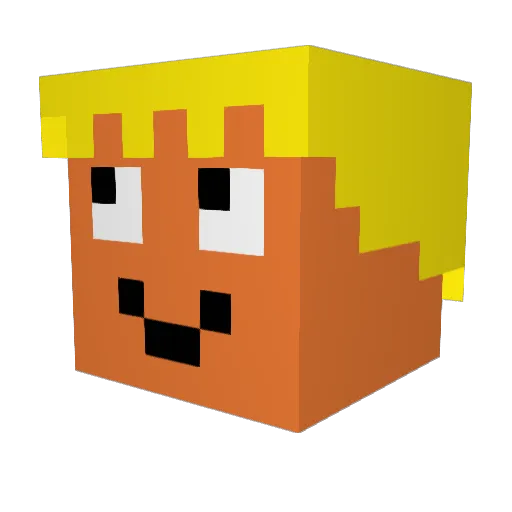 BuzzyBram Minecraft avatar head, 3D render