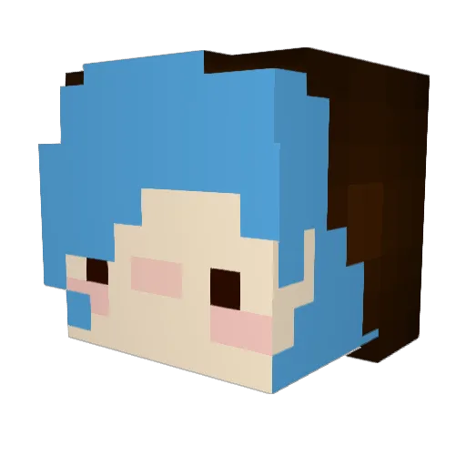 Buzzzingbees Minecraft avatar head, 3D render