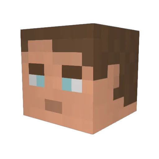 BvrkSP Minecraft avatar head, 3D render