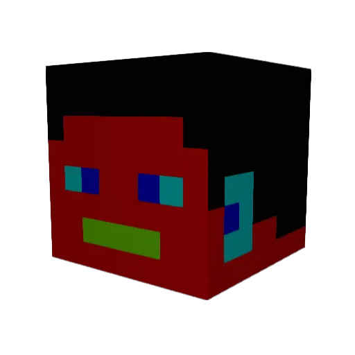 Bwdogg Minecraft avatar head, 3D render