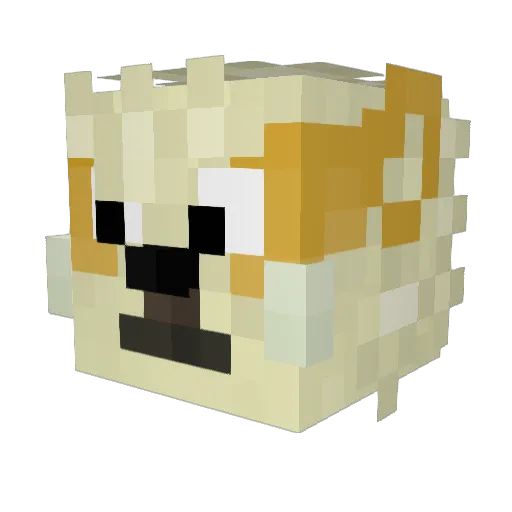 Bweno Minecraft avatar head, 3D render