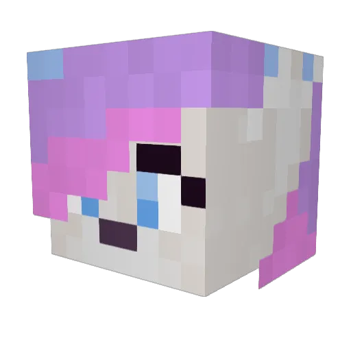 Bwibbl Minecraft avatar head, 3D render