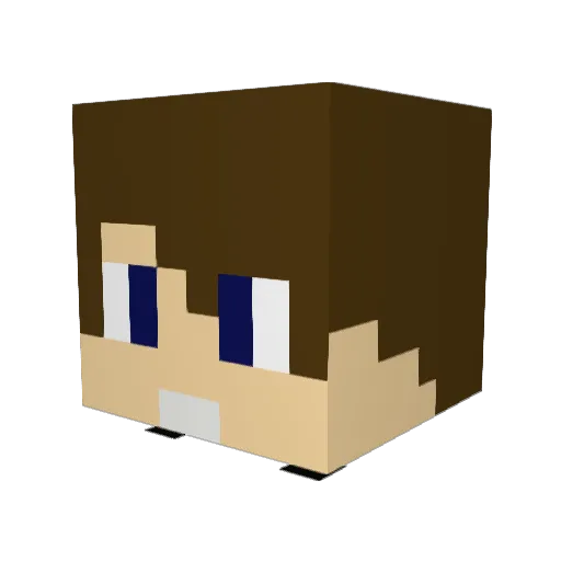 Bwinio Minecraft avatar head, 3D render