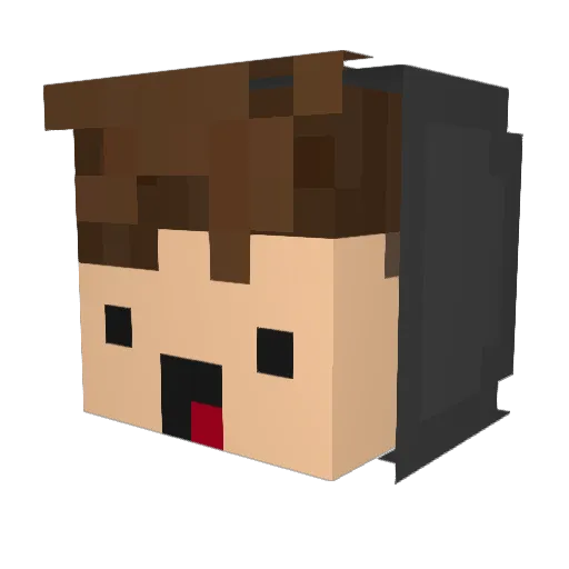 Bxniii Minecraft avatar head, 3D render
